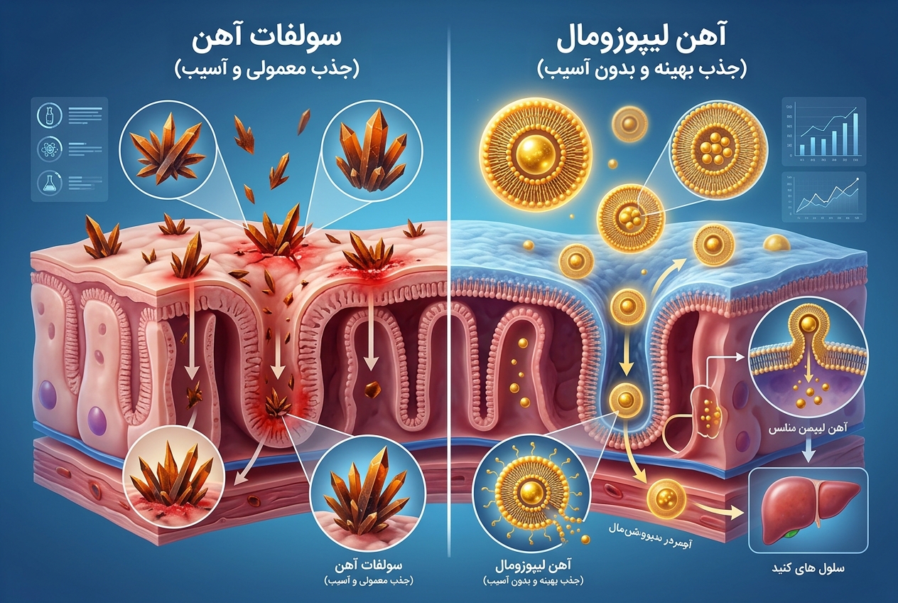 مقایسه قطره آهن لیپوزوفر با سولفات آهن